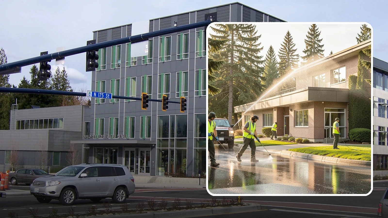 Facility Pressure Washing in Shoreline, King County, WA - Remove moss, grime, and buildup from facility exteriors and hardscapes to protect surfaces and public safety.