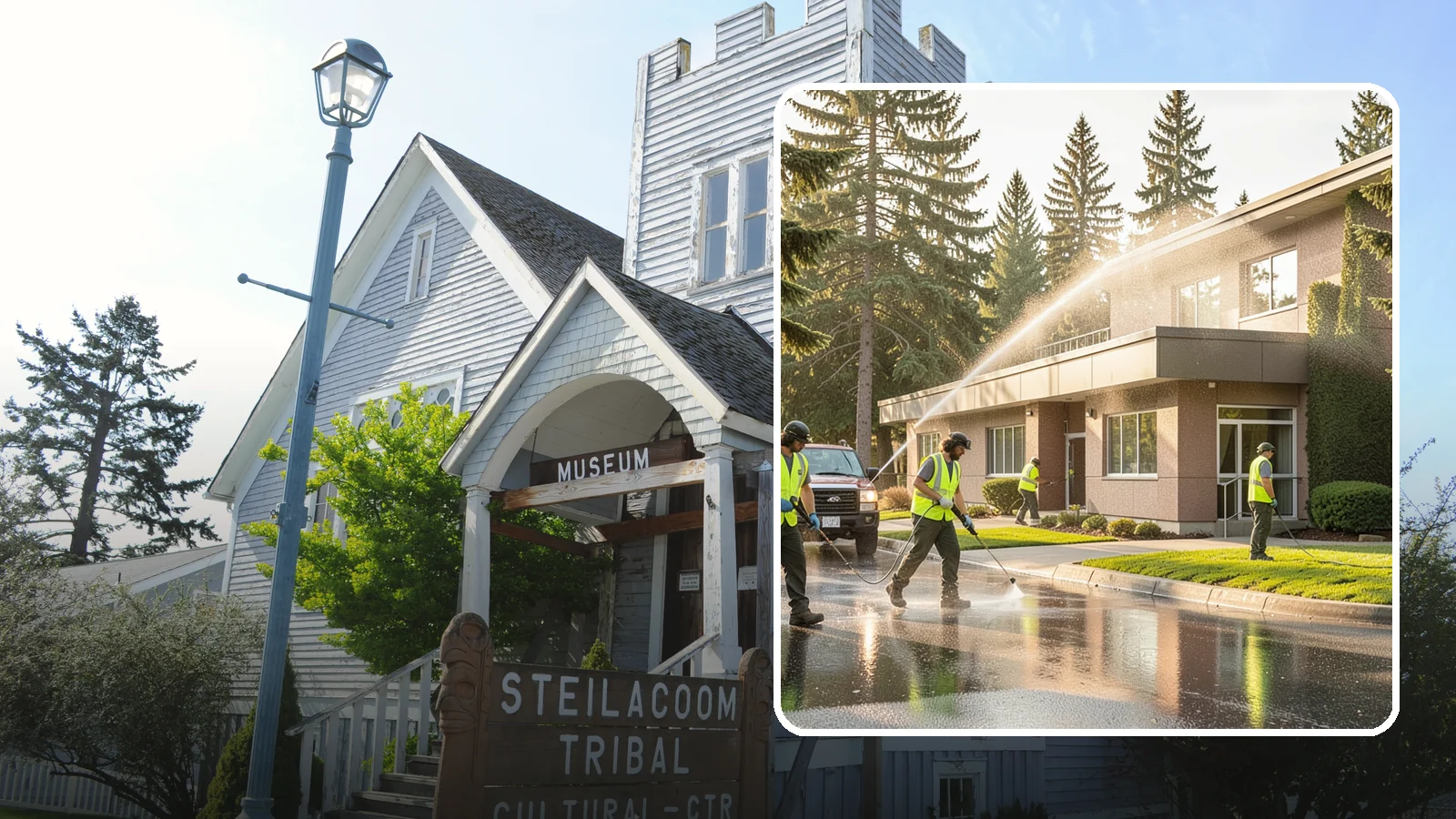 Facility Pressure Washing in Steilacoom, Pierce County, WA - Remove moss, grime, and buildup from facility exteriors and hardscapes to protect surfaces and public safety.
