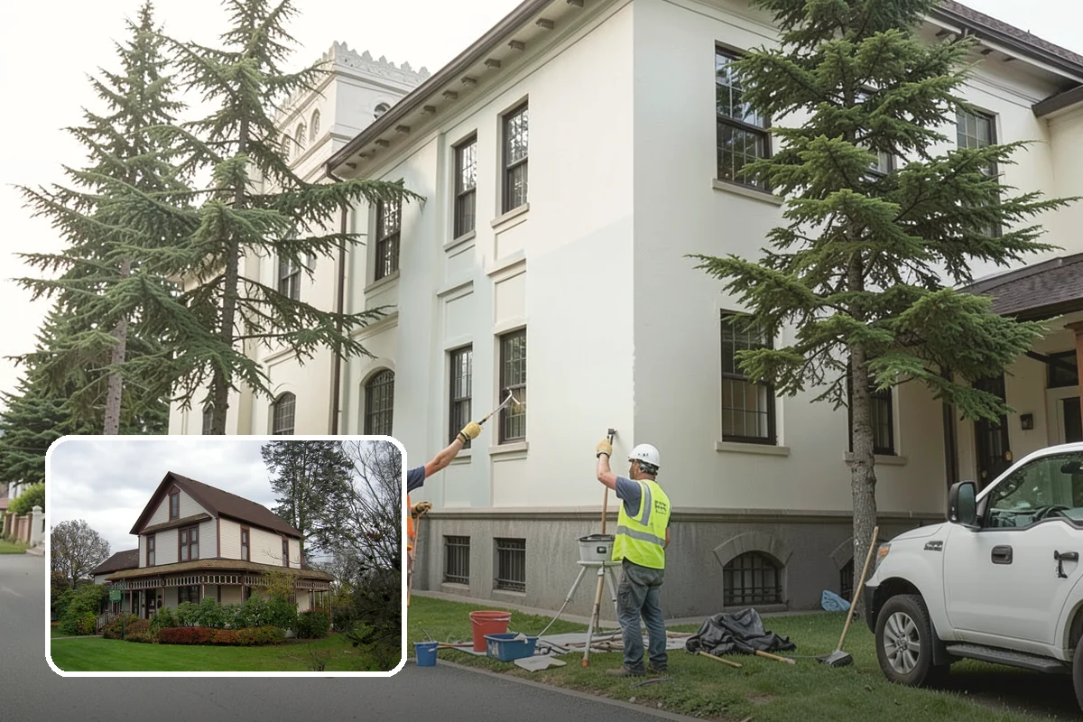 Facility Pressure Washing in Sumner, Pierce County, WA - Removes slip-hazard moss and algae from walkways and entries