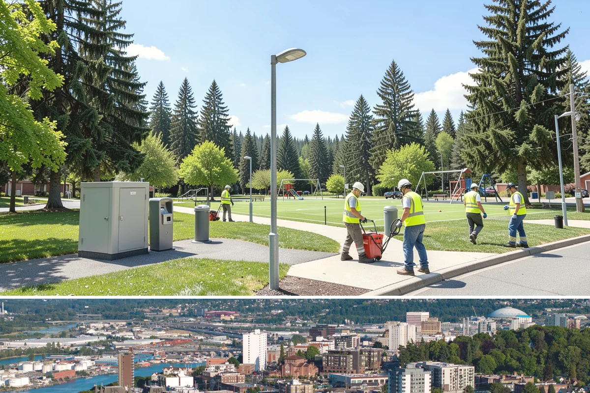 Facility Pressure Washing in Tacoma, Pierce County, WA - Spring and early summer cleaning removes the moss and algae accumulated through the wet Northwest winter.