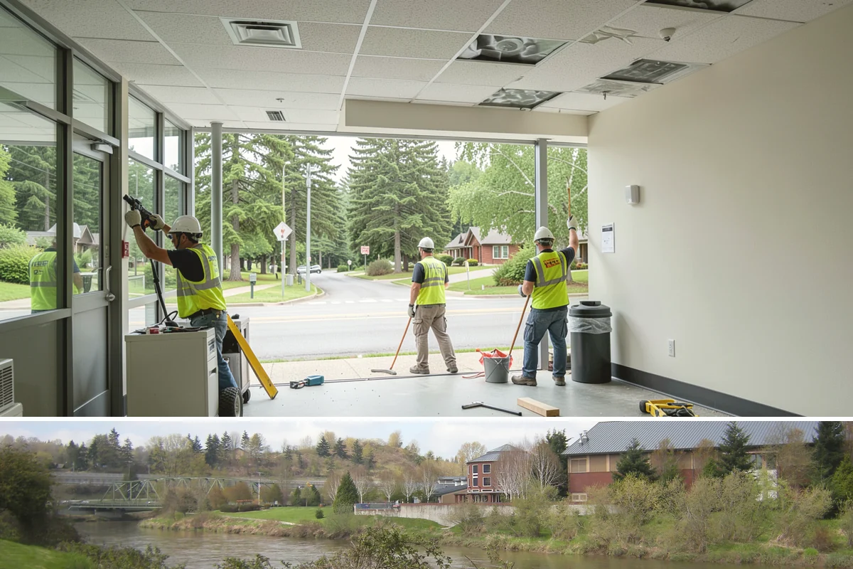 Facility Pressure Washing in Tukwila, King County, WA - Spring and early summer cleaning removes the moss and algae accumulated through the wet Northwest winter.