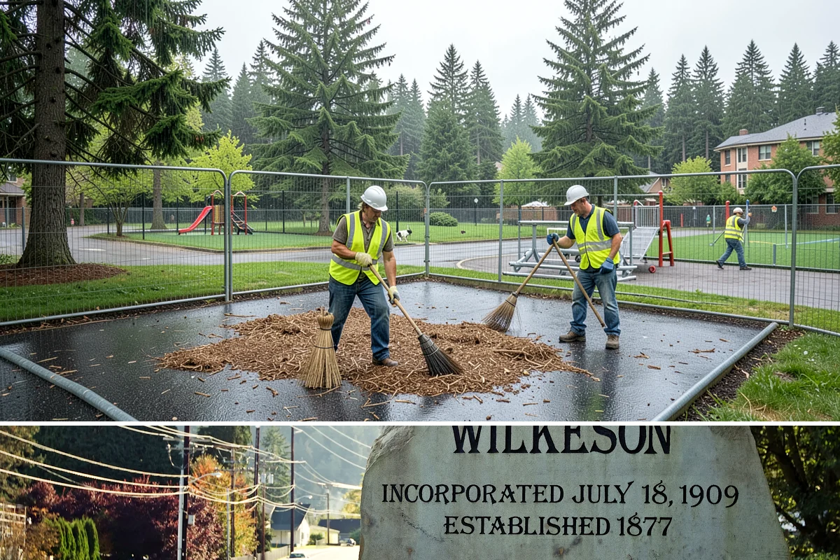 Facility Pressure Washing in Wilkeson, Pierce County, WA - Spring and early summer cleaning removes the moss and algae accumulated through the wet Northwest winter.
