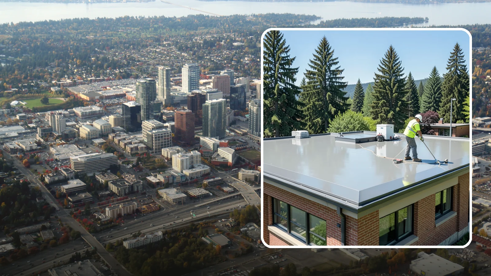 Facility Roof Coating in Bellevue, King County, WA - Apply reflective and waterproof coatings that restore aging low-slope roofs and defer full replacement costs.