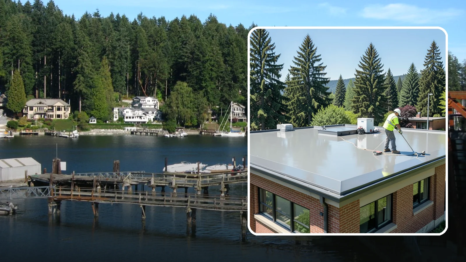 Facility Roof Coating in Gig Harbor, Pierce County, WA - Apply reflective and waterproof coatings that restore aging low-slope roofs and defer full replacement costs.