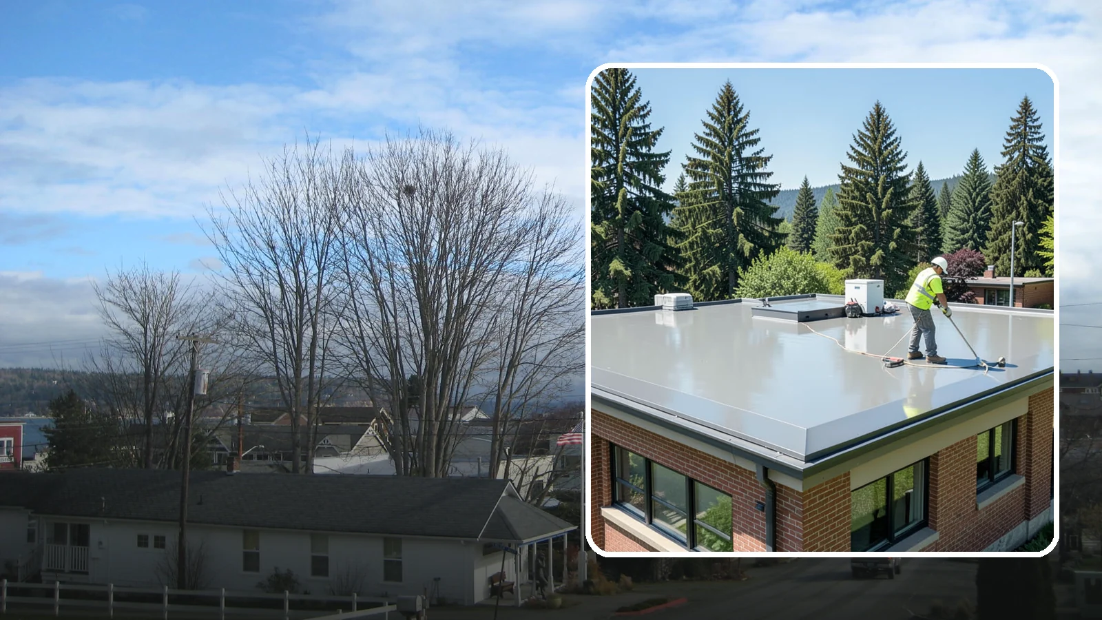 Facility Roof Coating in Langley, Island County, WA - Apply reflective and waterproof coatings that restore aging low-slope roofs and defer full replacement costs.