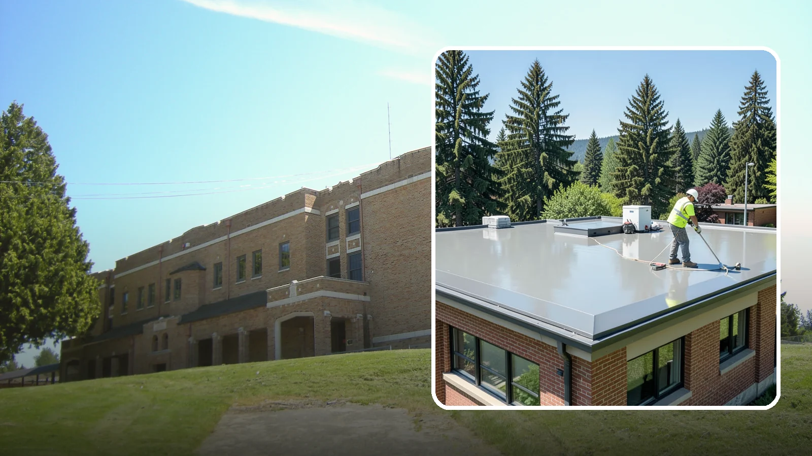 Facility Roof Coating in Maple Valley, King County, WA - Apply reflective and waterproof coatings that restore aging low-slope roofs and defer full replacement costs.