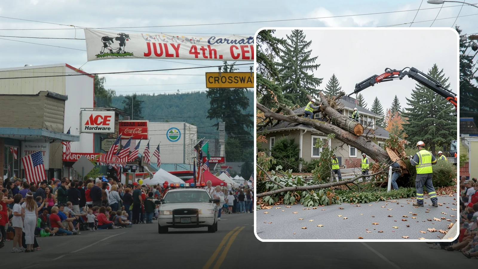 Fallen Tree Response in Carnation, King County, WA - Urgent removal of downed trees blocking public roadways, trails, and facilities to restore safe passage.