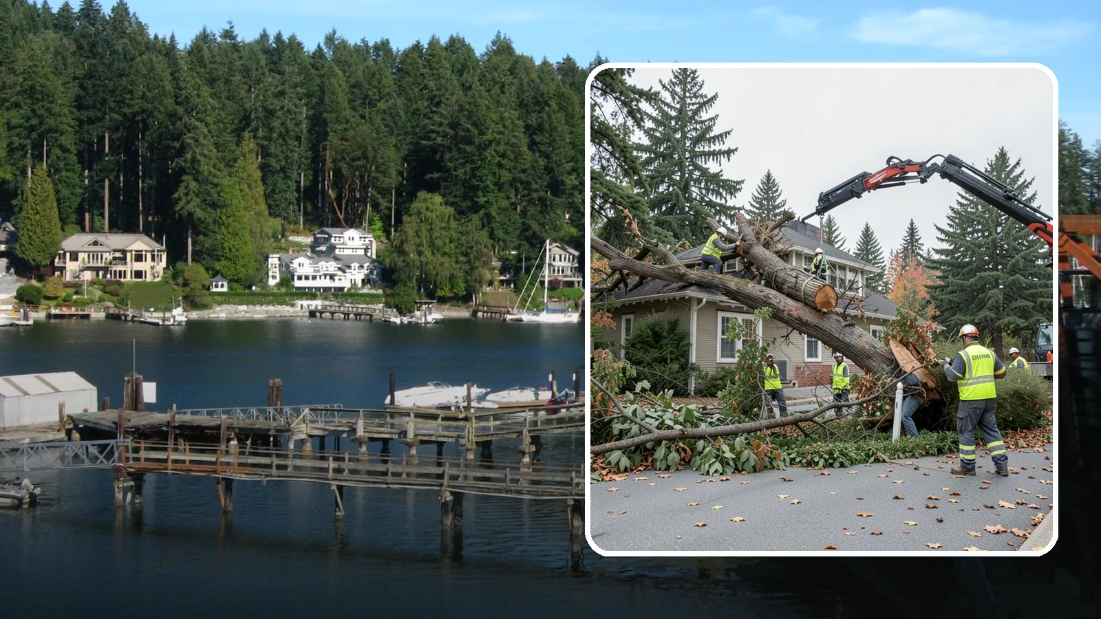 Fallen Tree Response in Gig Harbor, Pierce County, WA - Urgent removal of downed trees blocking public roadways, trails, and facilities to restore safe passage.