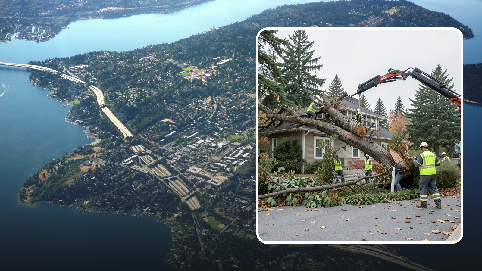 Fallen Tree Response in Mercer Island, King County, WA - Urgent removal of downed trees blocking public roadways, trails, and facilities to restore safe passage.