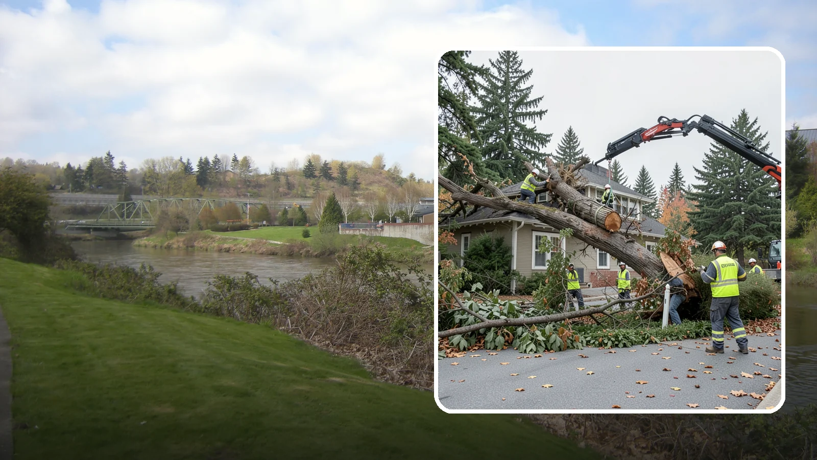 Fallen Tree Response in Tukwila, King County, WA - Urgent removal of downed trees blocking public roadways, trails, and facilities to restore safe passage.