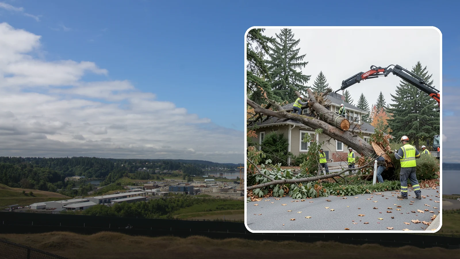 Fallen Tree Response in University Place, Pierce County, WA - Urgent removal of downed trees blocking public roadways, trails, and facilities to restore safe passage.
