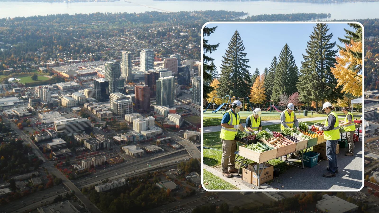 Farmers Market Setup in Bellevue, King County, WA - Recurring setup and support for Western Washington municipal farmers markets and public markets.