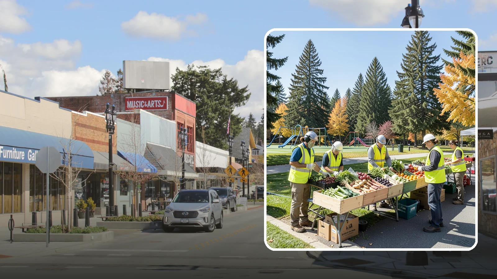 Farmers Market Setup in Bothell, King County, WA - Recurring setup and support for Western Washington municipal farmers markets and public markets.