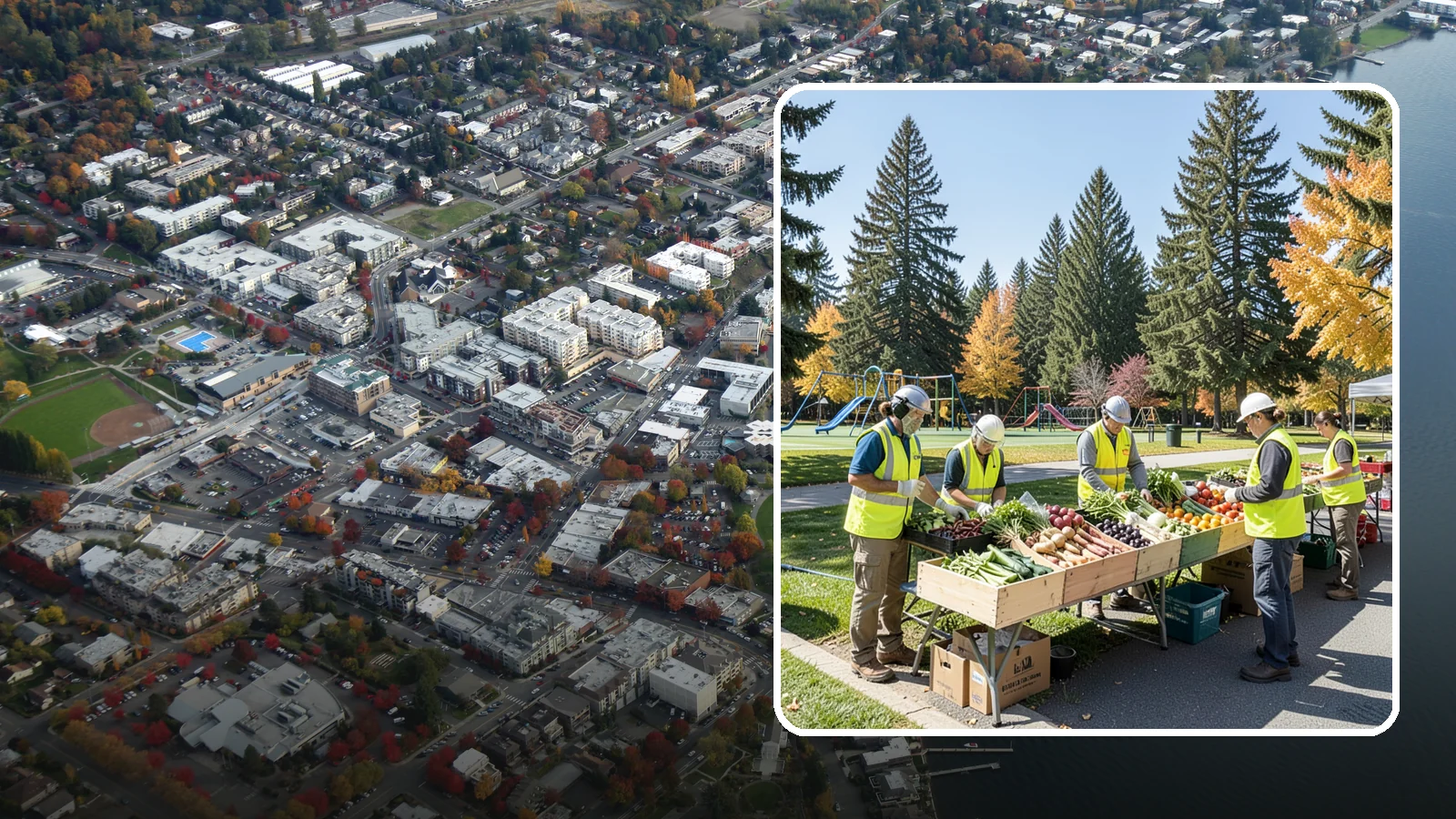 Farmers Market Setup in Kirkland, King County, WA - Recurring setup and support for Western Washington municipal farmers markets and public markets.