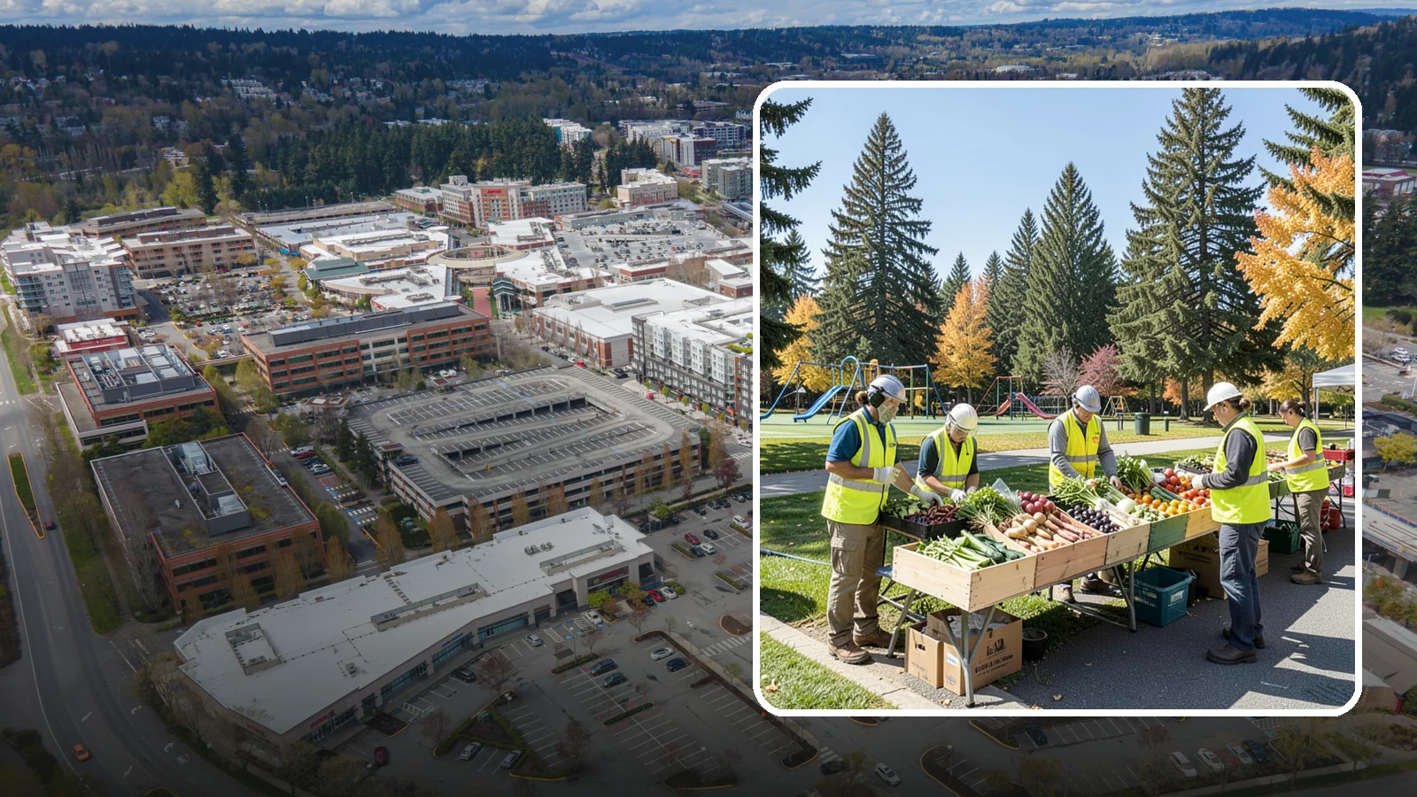 Farmers Market Setup in Redmond, King County, WA - Recurring setup and support for Western Washington municipal farmers markets and public markets.