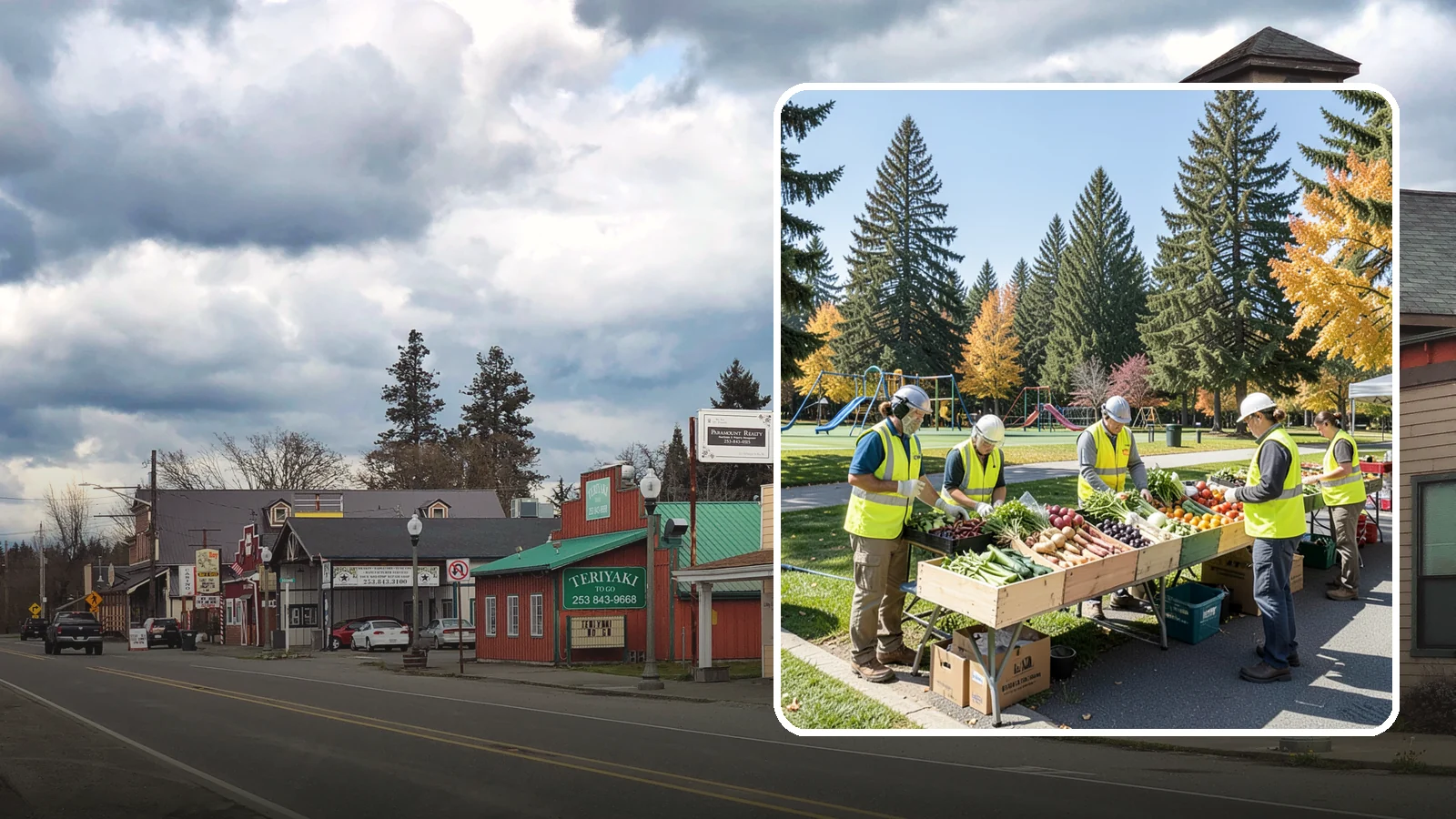 Farmers Market Setup in Roy, Pierce County, WA - Recurring setup and support for Western Washington municipal farmers markets and public markets.
