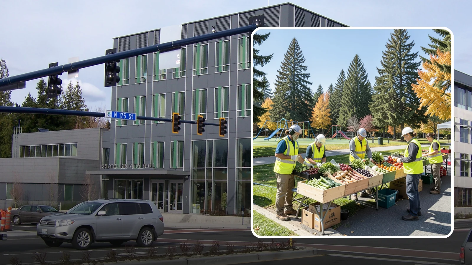 Farmers Market Setup in Shoreline, King County, WA - Recurring setup and support for Western Washington municipal farmers markets and public markets.