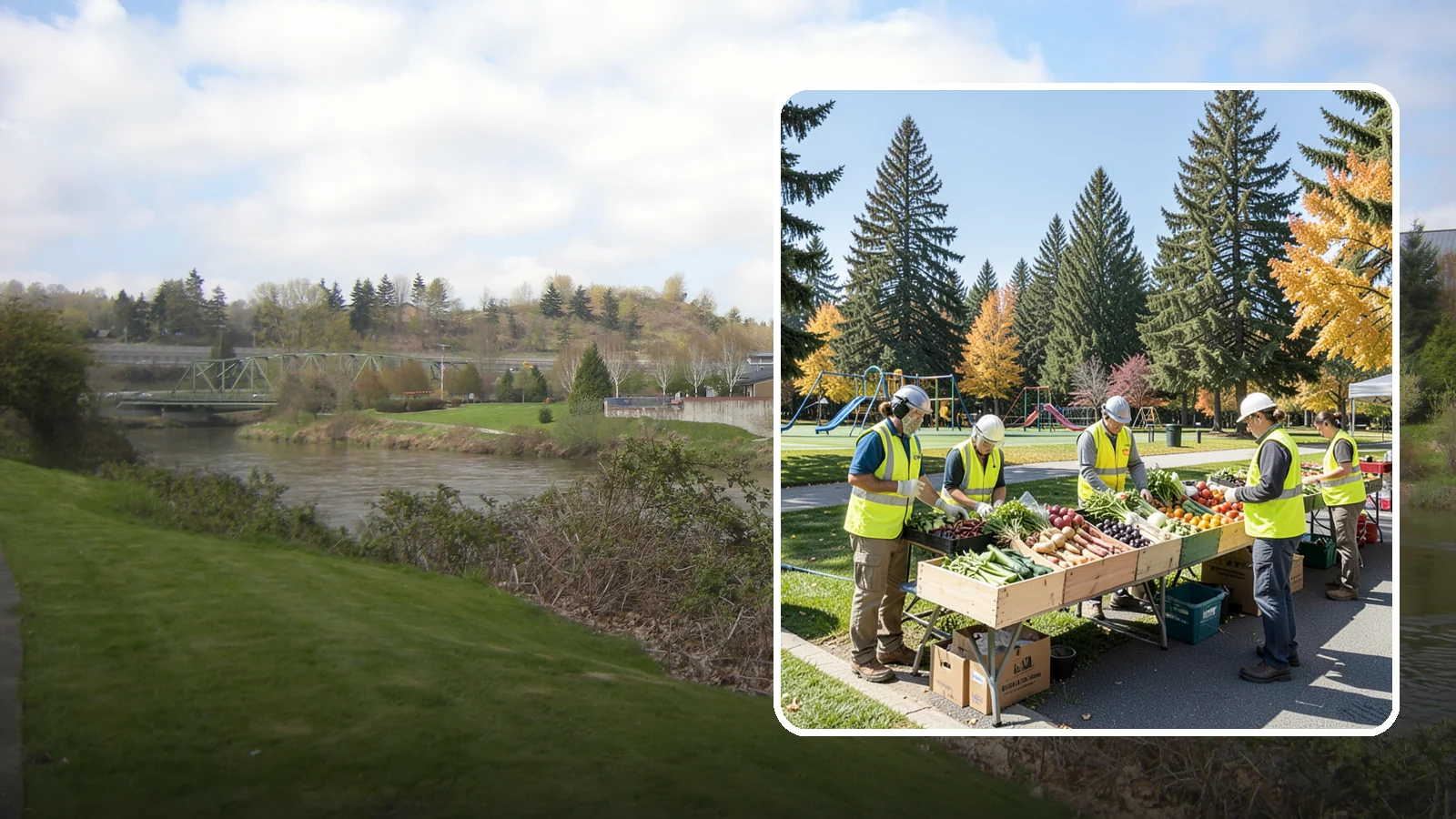 Farmers Market Setup in Tukwila, King County, WA - Recurring setup and support for Western Washington municipal farmers markets and public markets.