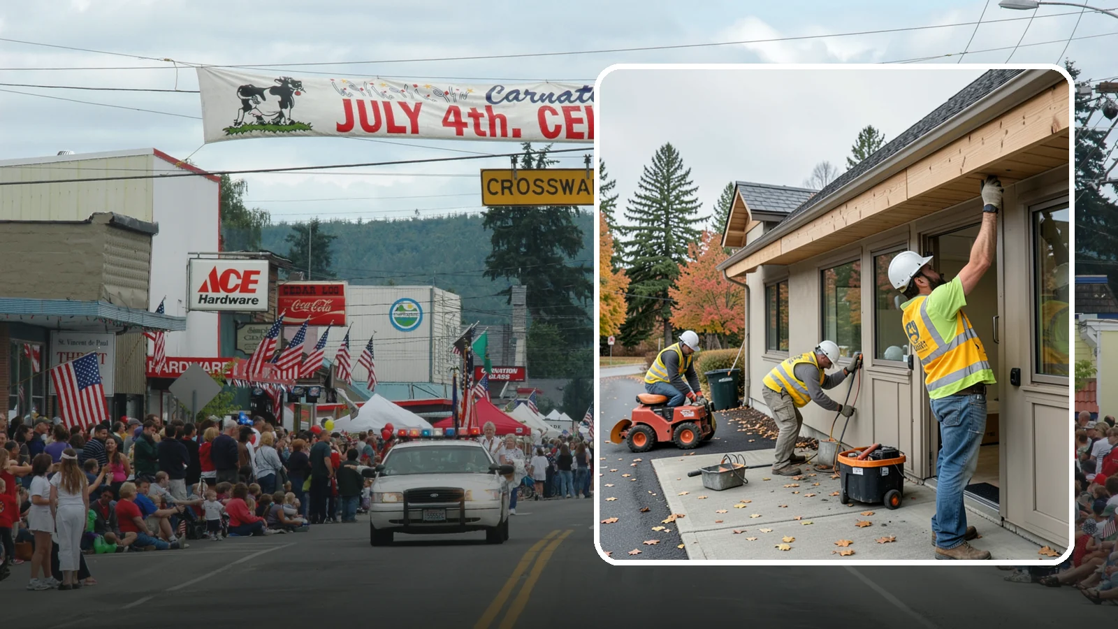 Fascia Replacement in Carnation, King County, WA - Replacement of damaged fascia boards to protect rooflines and drainage on public buildings.