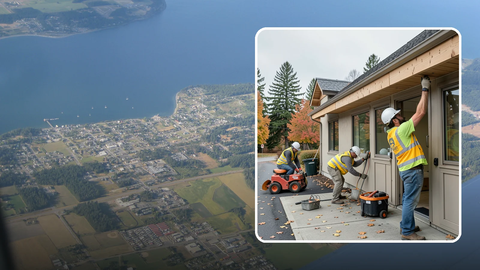 Fascia Replacement in Coupeville, Island County, WA - Replacement of damaged fascia boards to protect rooflines and drainage on public buildings.