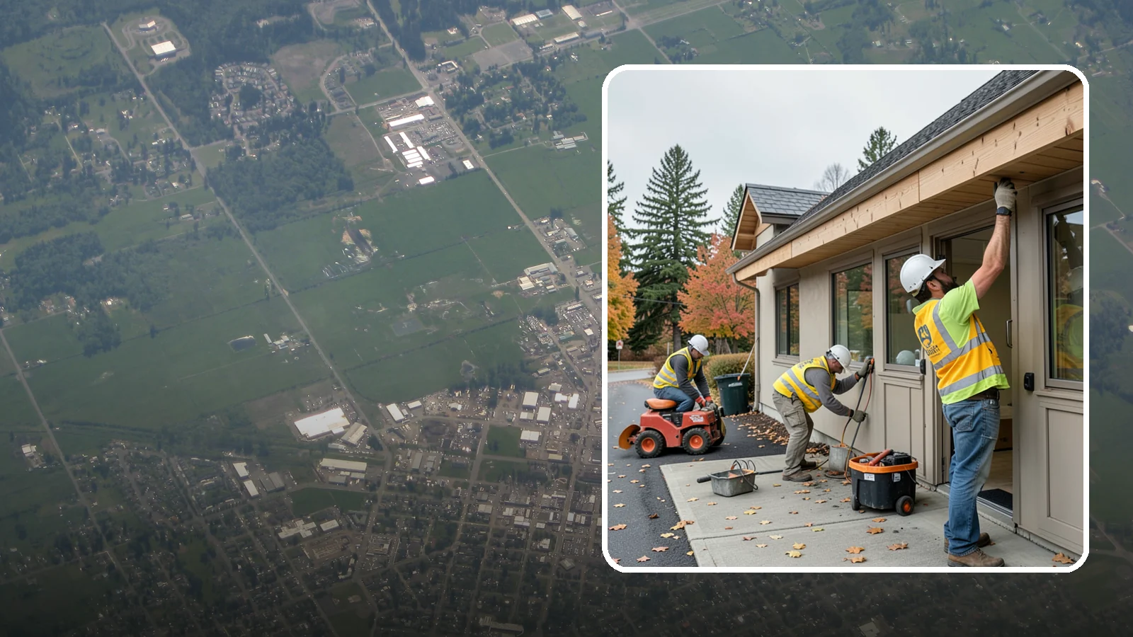 Fascia Replacement in Enumclaw, King County, WA - Replacement of damaged fascia boards to protect rooflines and drainage on public buildings.