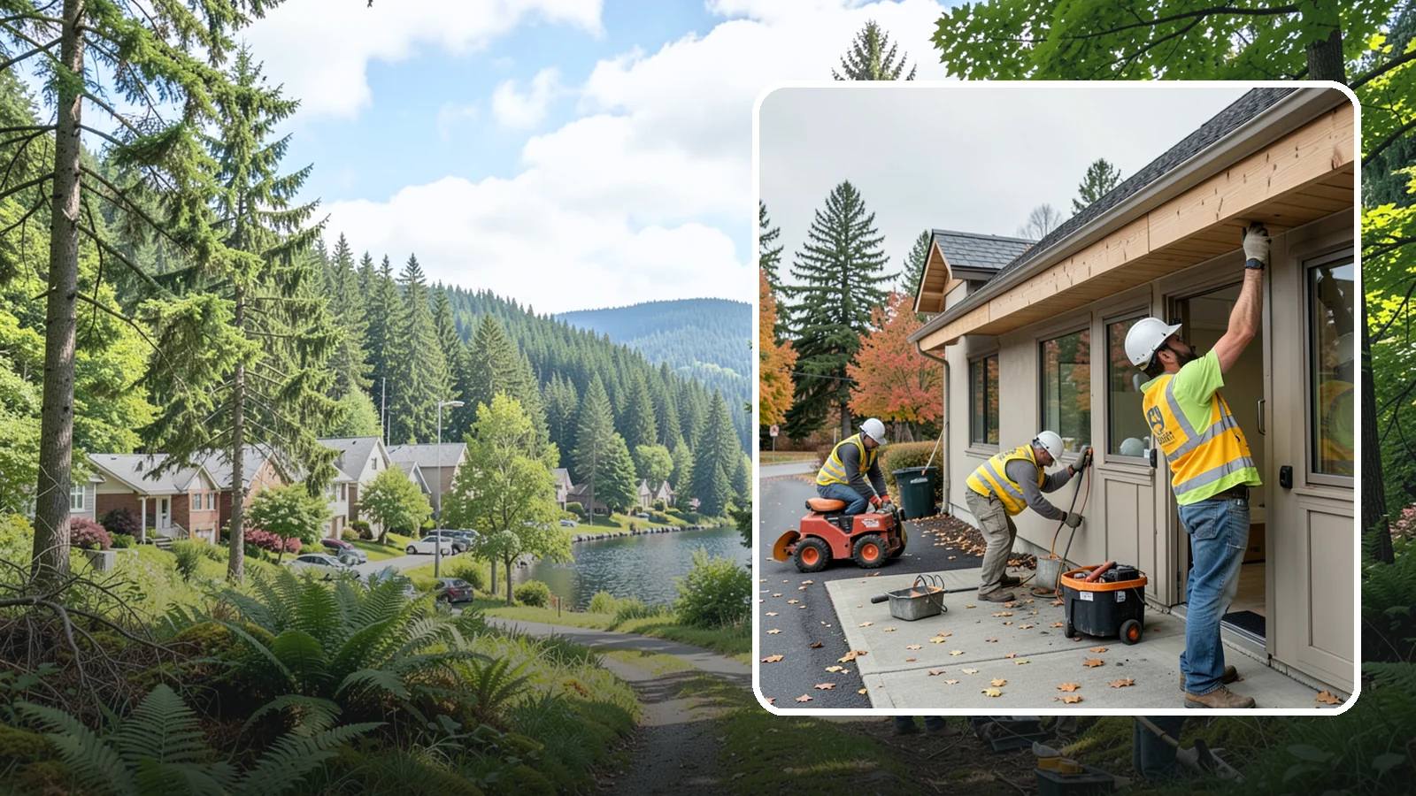 Fascia Replacement in Lake Forest Park, King County, WA - Replacement of damaged fascia boards to protect rooflines and drainage on public buildings.