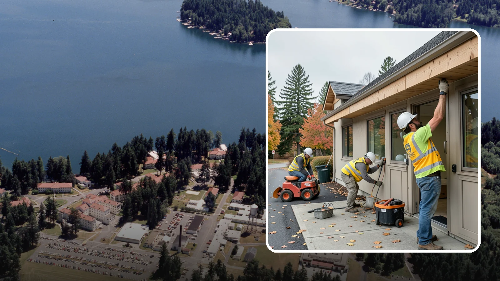 Fascia Replacement in Lakewood, Pierce County, WA - Replacement of damaged fascia boards to protect rooflines and drainage on public buildings.