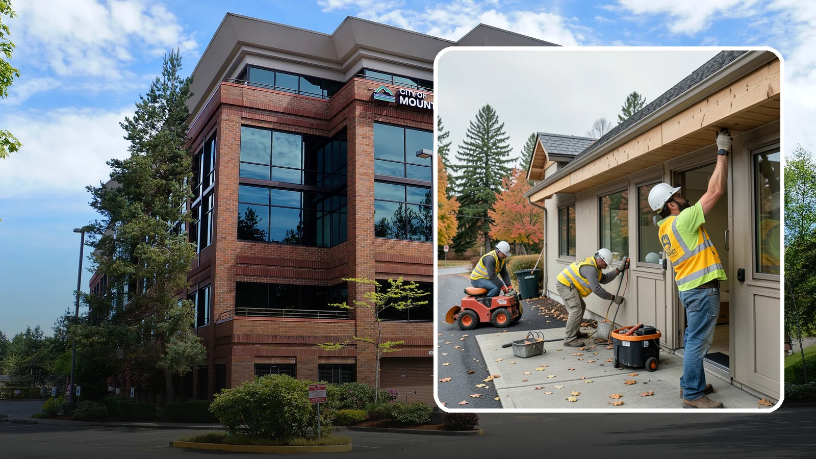 Fascia Replacement in Mountlake Terrace, Snohomish County, WA - Replacement of damaged fascia boards to protect rooflines and drainage on public buildings.