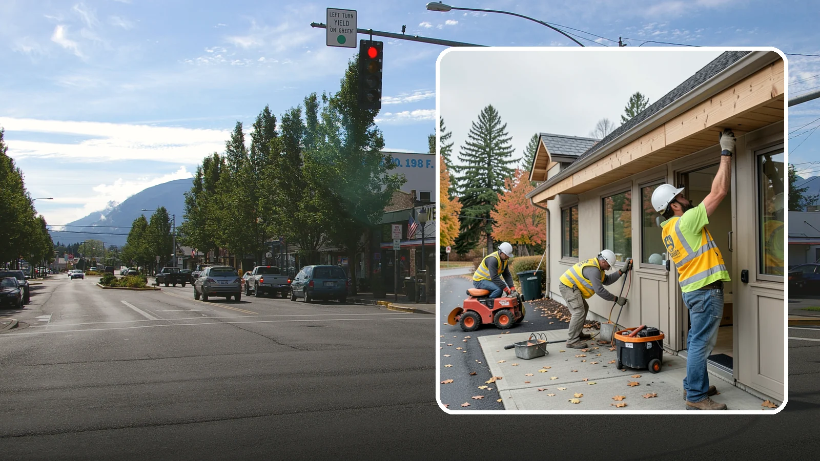 Fascia Replacement in North Bend, King County, WA - Replacement of damaged fascia boards to protect rooflines and drainage on public buildings.