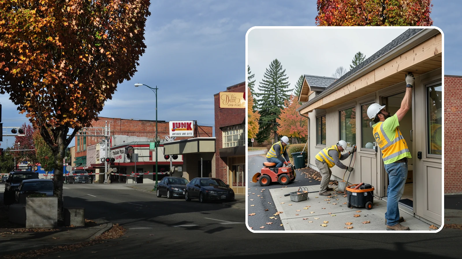 Fascia Replacement in Puyallup, Pierce County, WA - Replacement of damaged fascia boards to protect rooflines and drainage on public buildings.