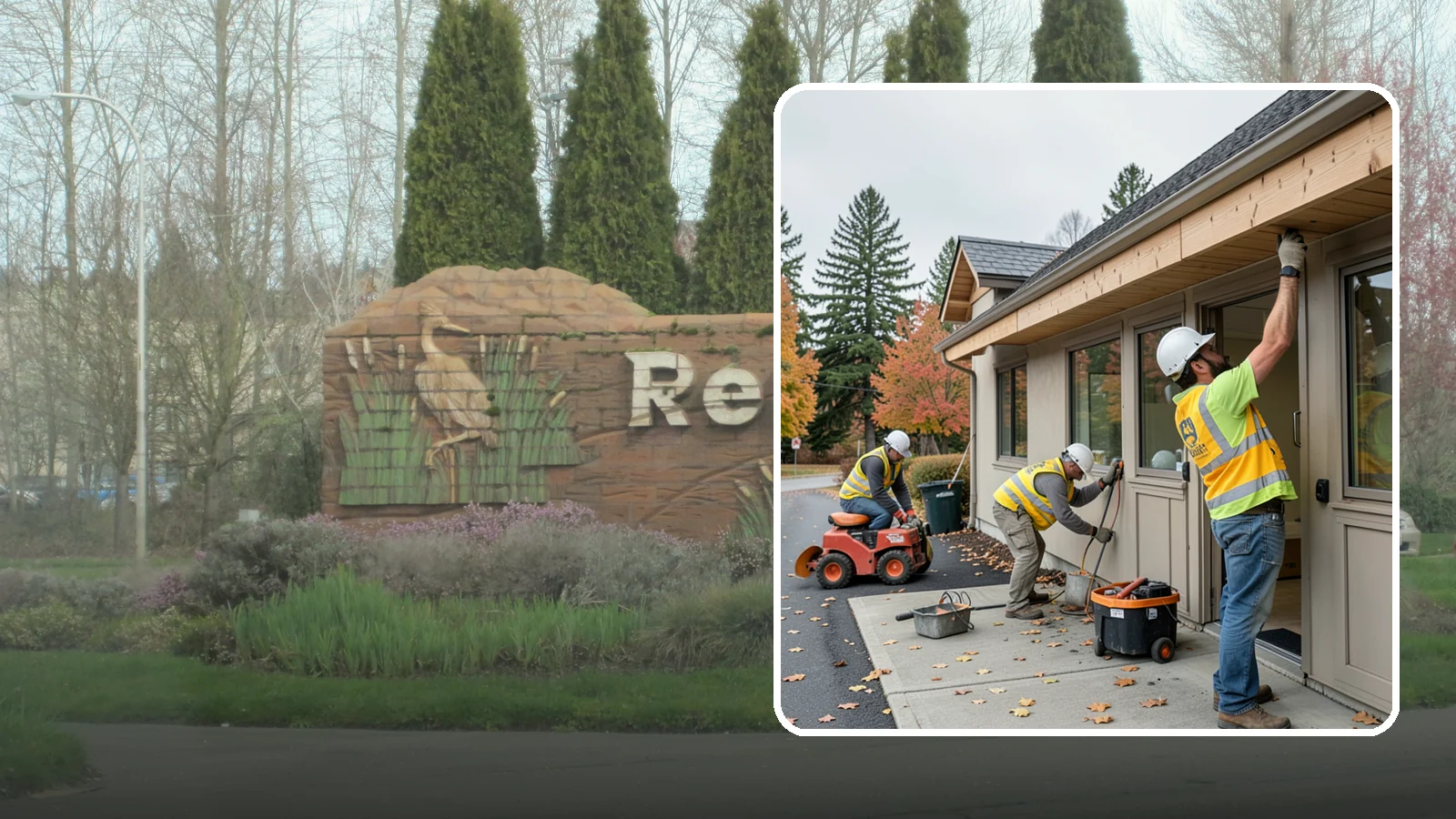 Fascia Replacement in Renton, King County, WA - Replacement of damaged fascia boards to protect rooflines and drainage on public buildings.