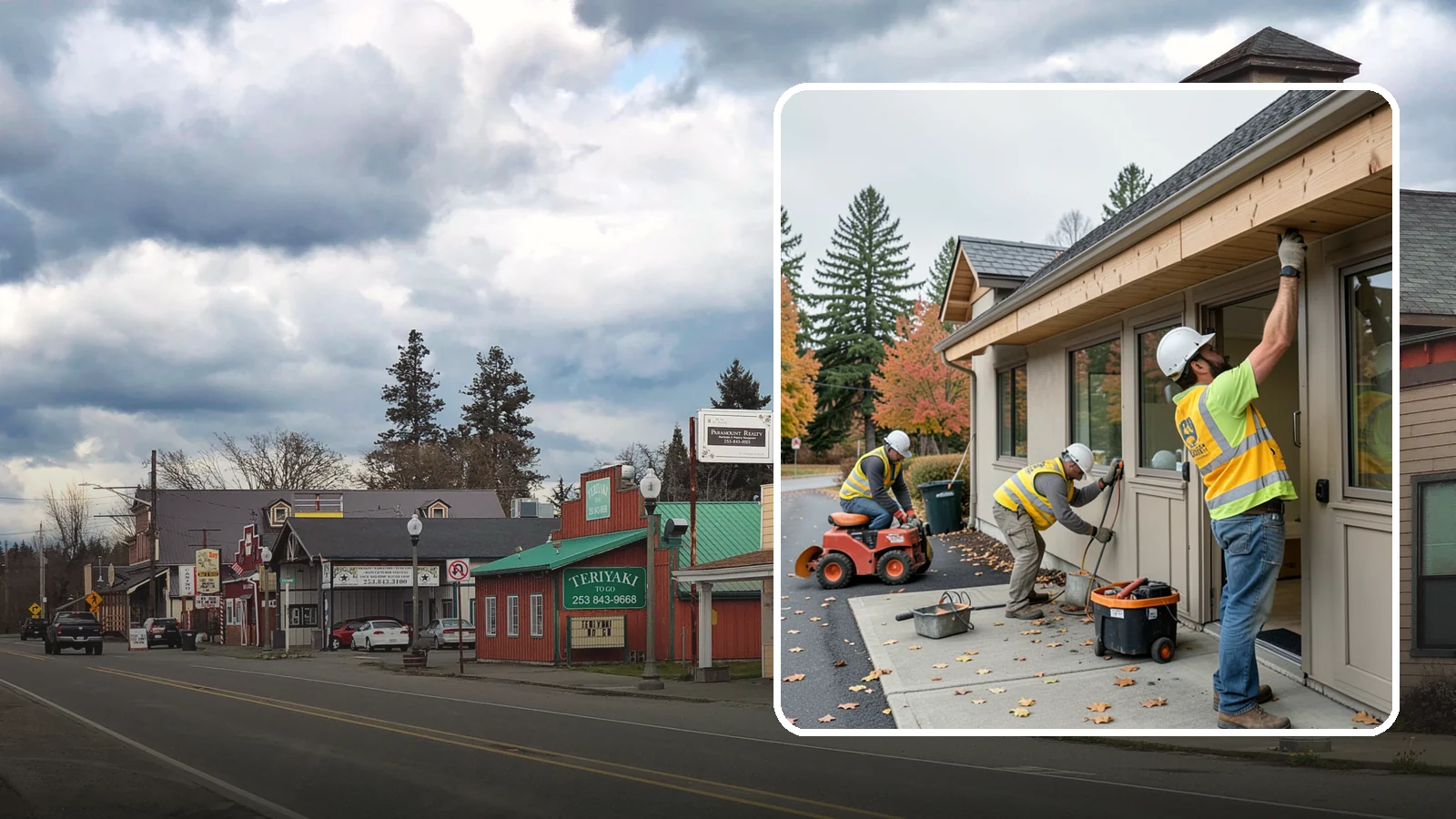 Fascia Replacement in Roy, Pierce County, WA - Replacement of damaged fascia boards to protect rooflines and drainage on public buildings.