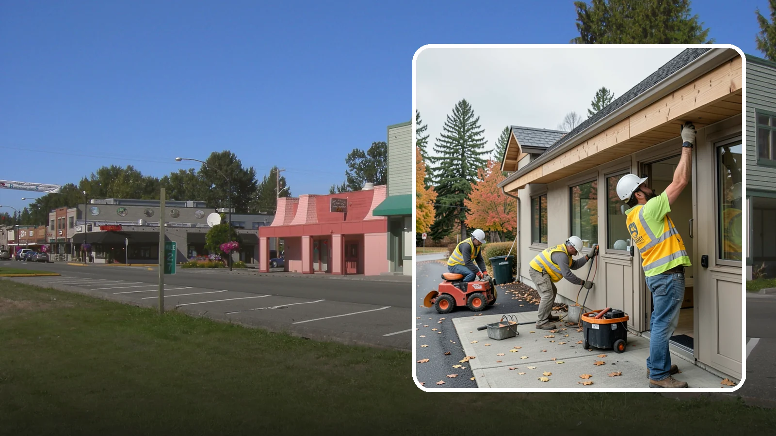 Fascia Replacement in Snoqualmie, King County, WA - Replacement of damaged fascia boards to protect rooflines and drainage on public buildings.