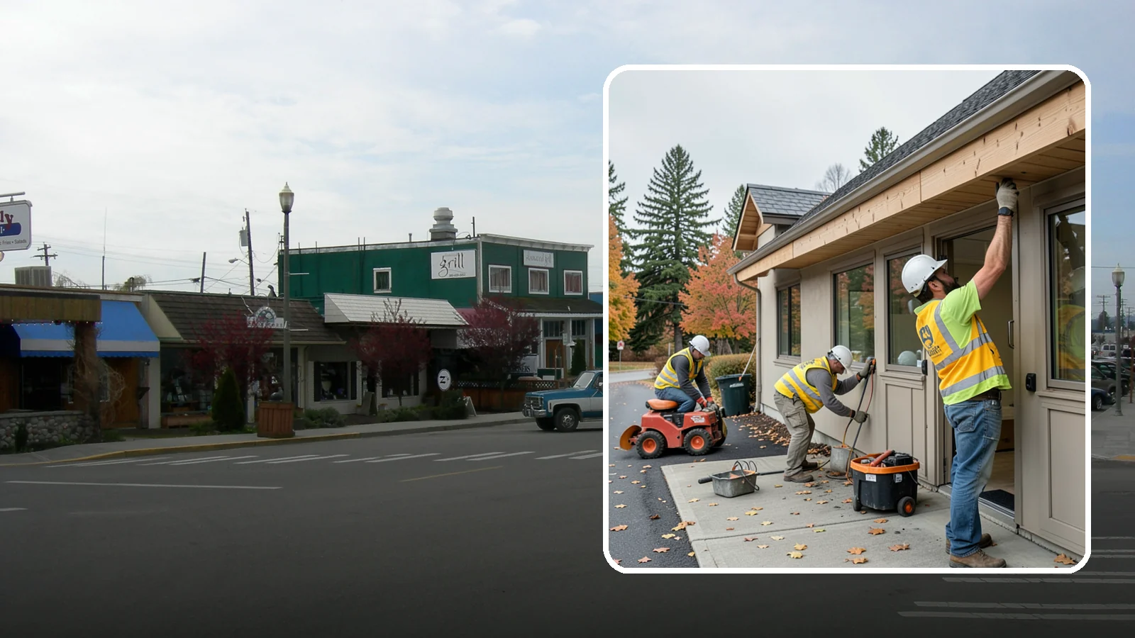 Fascia Replacement in Stanwood, Snohomish County, WA - Replacement of damaged fascia boards to protect rooflines and drainage on public buildings.