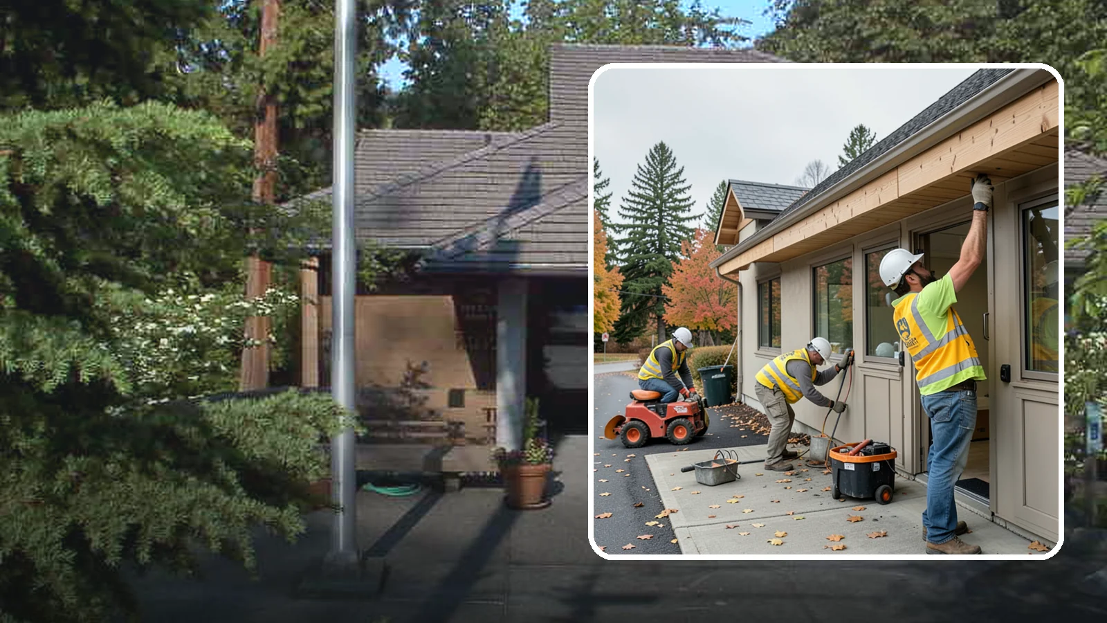 Fascia Replacement in Yarrow Point, King County, WA - Replacement of damaged fascia boards to protect rooflines and drainage on public buildings.