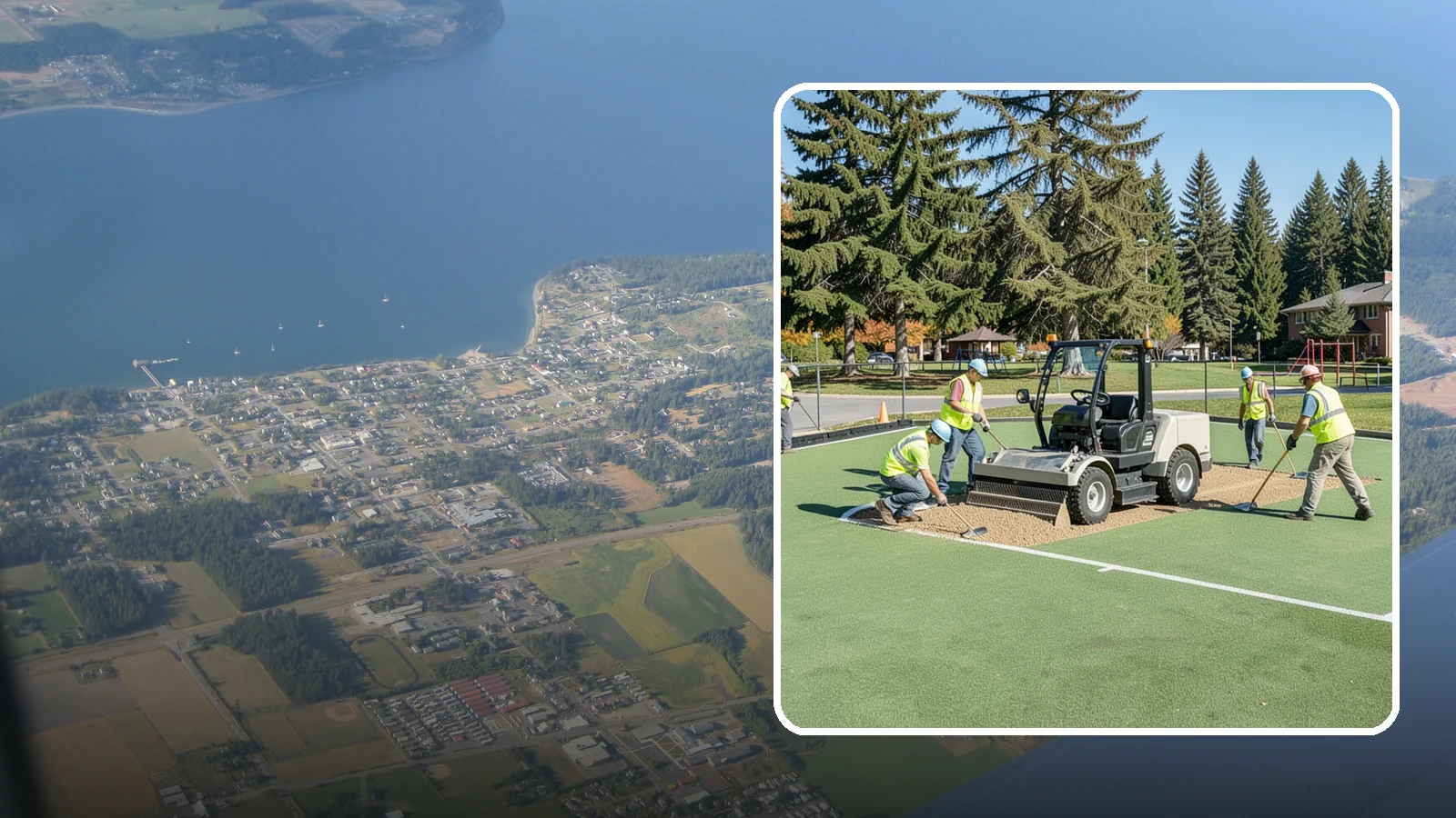 Field Laser Grading in Coupeville, Island County, WA - Precision laser grading that reestablishes engineered slopes for positive drainage and level play.
