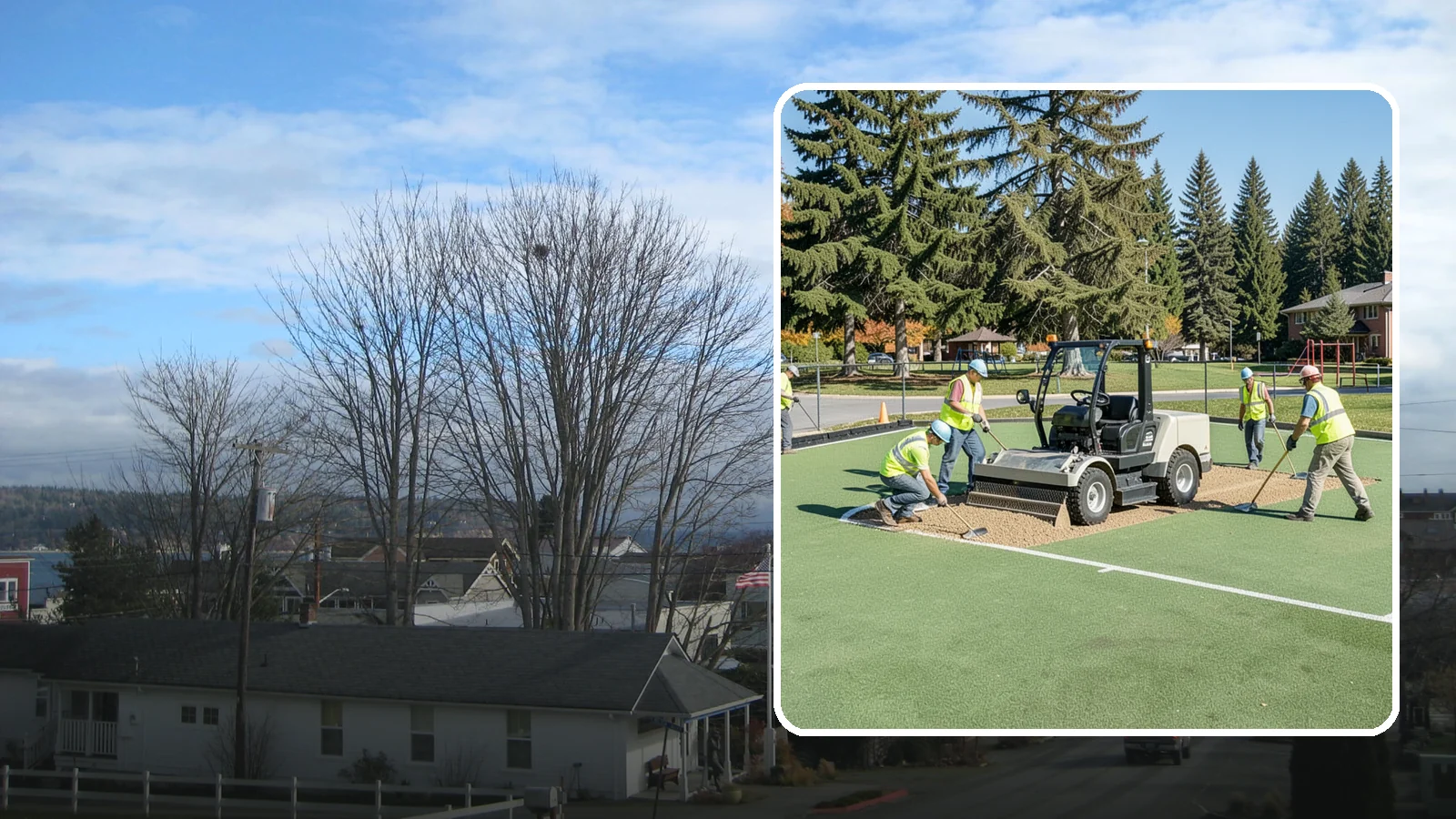 Field Laser Grading in Langley, Island County, WA - Precision laser grading that reestablishes engineered slopes for positive drainage and level play.
