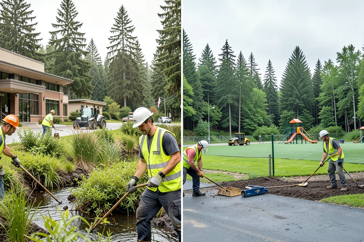 Field Laser Grading in Maple Valley, King County, WA - Topographic survey of the existing field surface