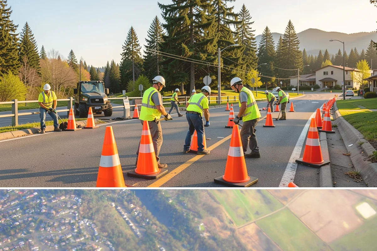 Field Line Marking in Algona, King County, WA - Base layouts are set in early spring before the season, with re-marks recurring through the active play months.