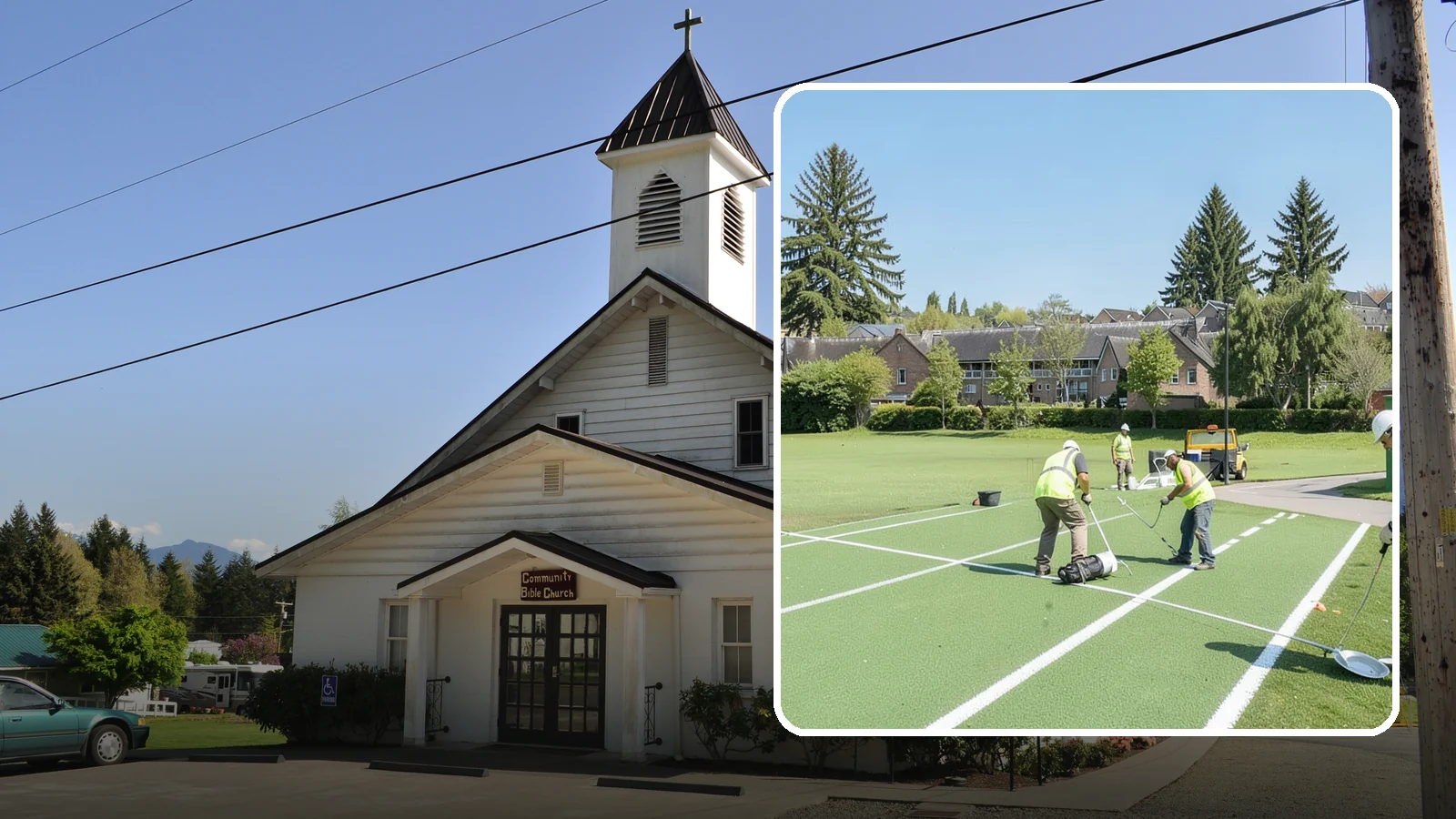 Field Line Marking in Concrete, Skagit County, WA - Accurate, sport-specific field striping and painting to regulation dimensions for public play.