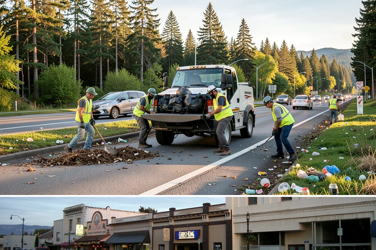 Fire District Grounds Maintenance in Burlington, Skagit County, WA - Vegetation clearance for defensible space and sight lines is most critical from May through the summer fire season.