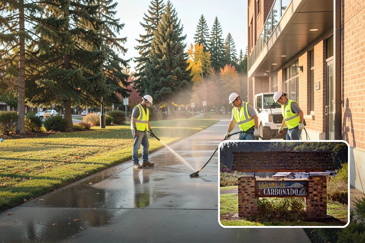 Fire District Grounds Maintenance in Carbonado, Pierce County, WA - Apparatus aprons and access lanes kept clear at all times