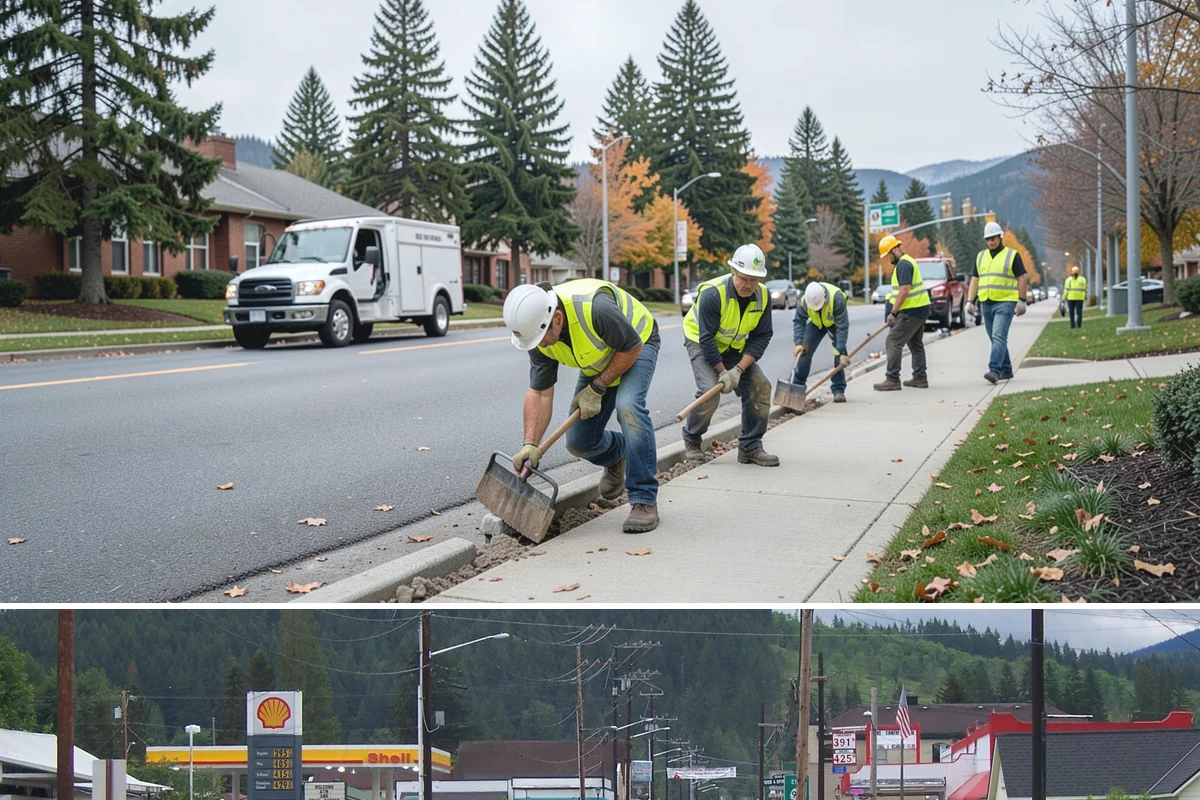 Fire District Grounds Maintenance in Granite Falls, Snohomish County, WA - Vegetation clearance for defensible space and sight lines is most critical from May through the summer fire season.