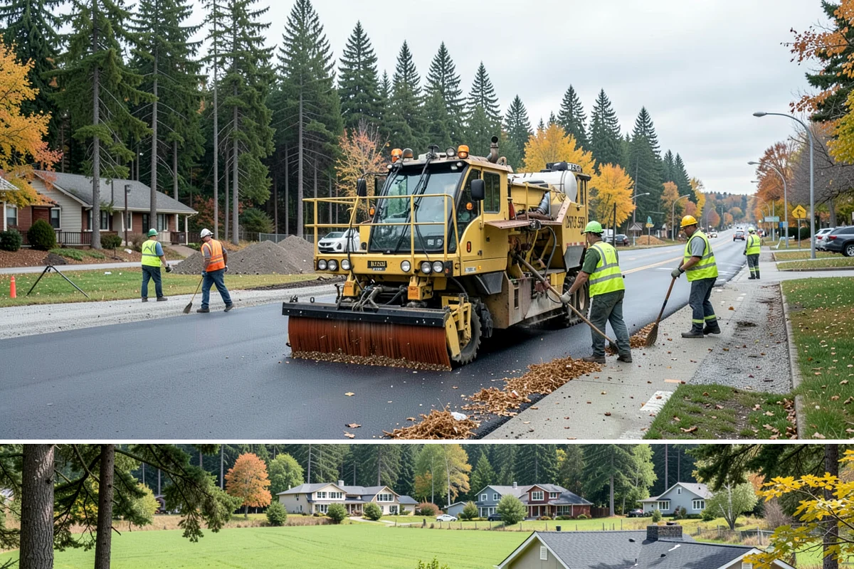 Fire District Grounds Maintenance in Lyman, Skagit County, WA - Vegetation clearance for defensible space and sight lines is most critical from May through the summer fire season.