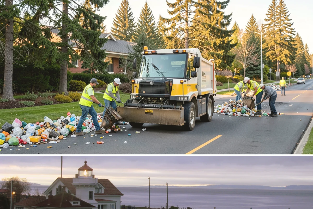 Fire District Grounds Maintenance in Mukilteo, Snohomish County, WA - Vegetation clearance for defensible space and sight lines is most critical from May through the summer fire season.