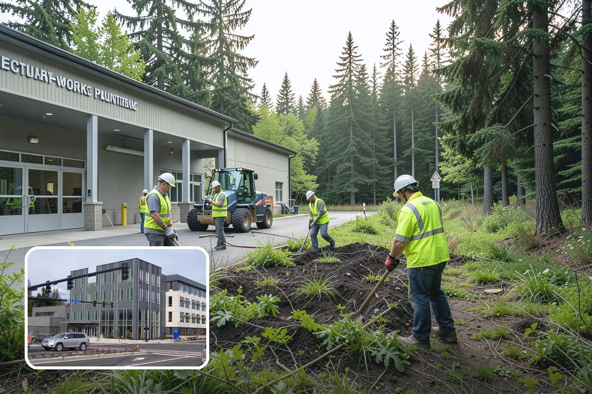 Fire District Grounds Maintenance in Shoreline, King County, WA - Apparatus aprons and access lanes kept clear at all times