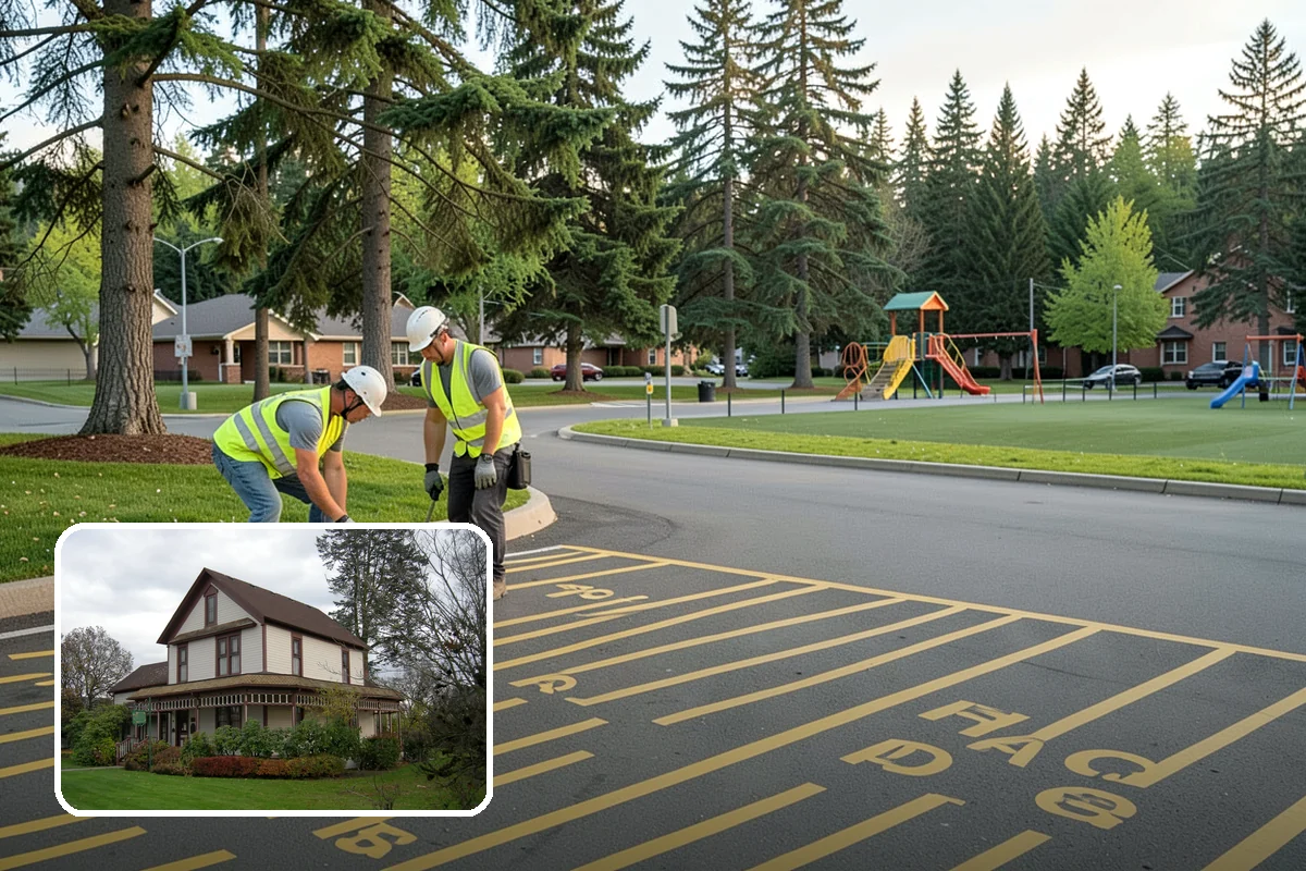Fire District Grounds Maintenance in Sumner, Pierce County, WA - Apparatus aprons and access lanes kept clear at all times