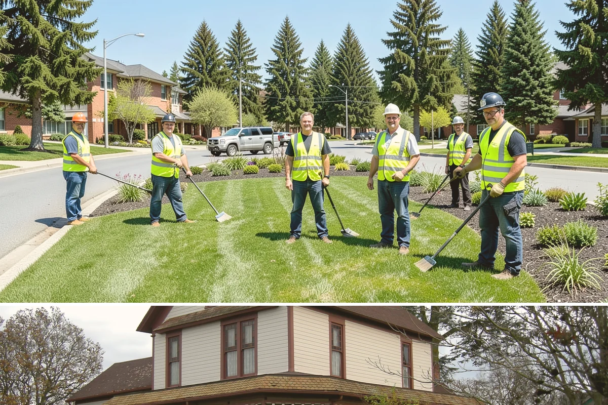 Fire District Grounds Maintenance in Sumner, Pierce County, WA - Vegetation clearance for defensible space and sight lines is most critical from May through the summer fire season.