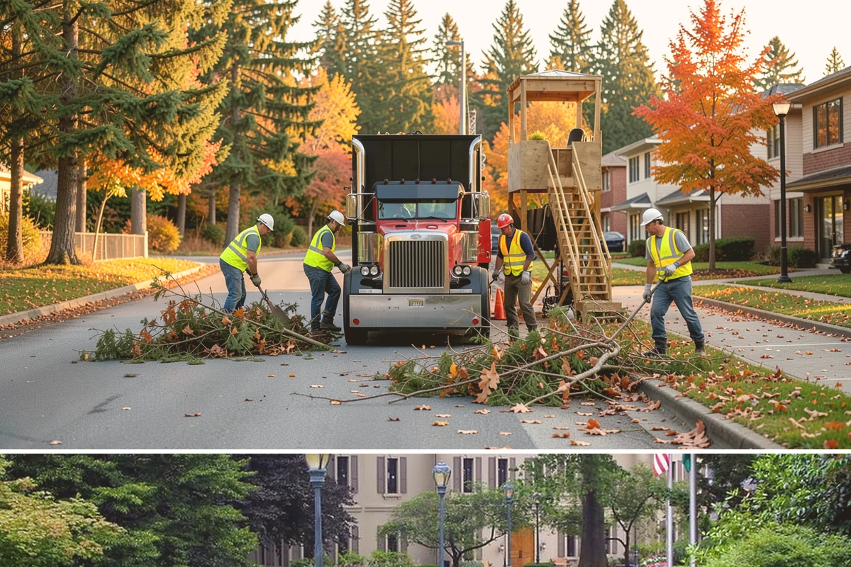 Fire District Grounds Maintenance in Woodinville, King County, WA - Vegetation clearance for defensible space and sight lines is most critical from May through the summer fire season.
