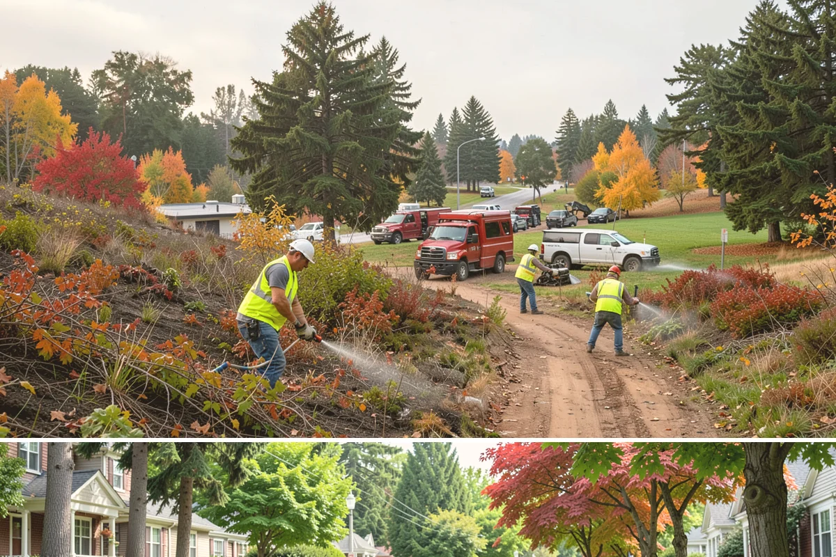 Firebreak Maintenance in Beaux Arts Village, King County, WA - Firebreak maintenance is completed in late spring to early summer, ahead of Western Washington's dry fire season.
